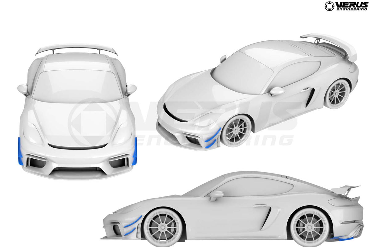 Dive Plane Kit, Dual Element - Porsche 718 GT4